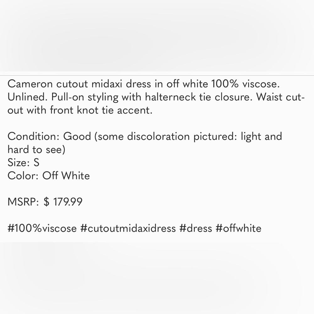 Cult Gaia Cameron Cutout Midaxi Dress Off White Size S - Picture 8 of 8